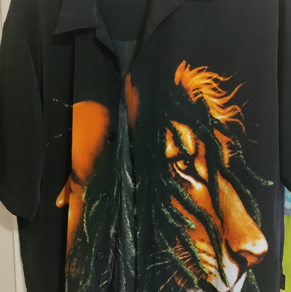Bob Marley button down vintage 90s shirt